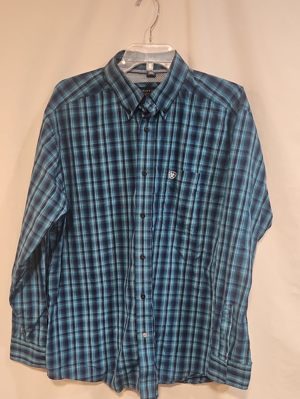 Ariat Men's Blue Plaid Button-Down Shirt